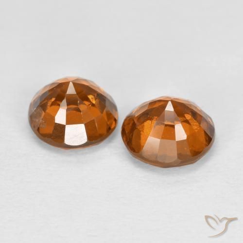 Gemas de granate hessonita Naranja medio natural de 1.78 ct, Corte Redondo, VS