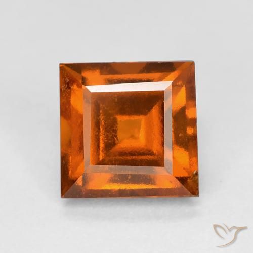 2.04ct Natural Naranja oscuro medio granate hessonita, Cuadrado, VS