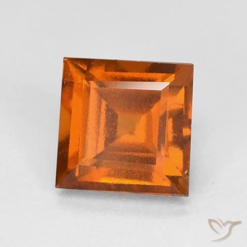 granate hessonita Naranja oscuro medio natural de 2.04 ct, Cuadrado, VS