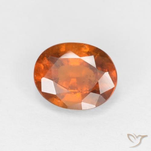 1.24ct Natural Naranja oscuro Granate Hessonita, Ovalada, VS