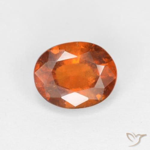 granate hessonita Naranja oscuro natural de 1.24 ct, Ovalada, VS