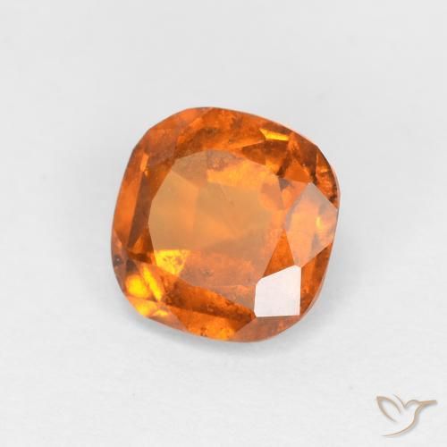 1.13ct Natural Naranja oscuro granate hessonita, Forma Cojín, VS