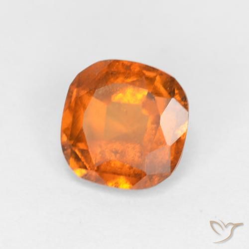 granate hessonita Naranja oscuro natural de 1.13 ct, Forma Cojín, VS