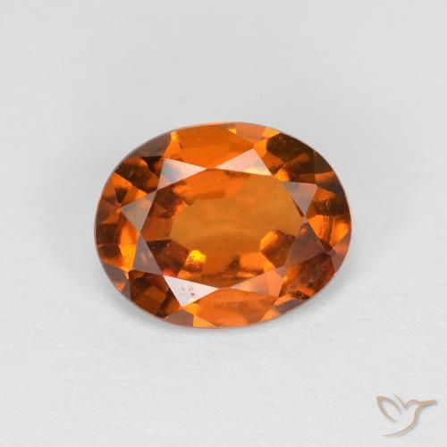1.51ct Natural Naranja amarillento Granate Hessonita, Ovalada, VVS-VS