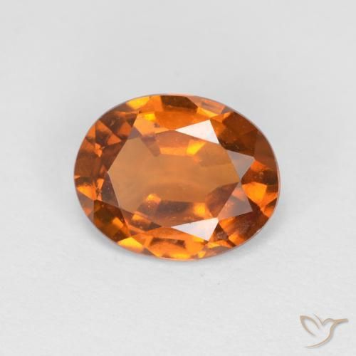 granate hessonita Naranja amarillento natural de 1.51 ct, Ovalada, VVS-VS