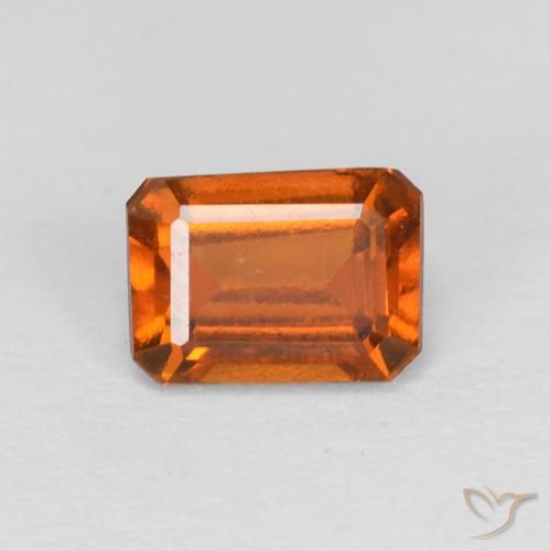 1.21ct Natural Naranja oscuro granate hessonita, corte esmeralda, VVS-VS