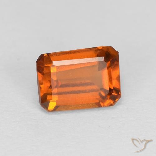 granate hessonita Naranja oscuro natural de 1.21 ct, Corte Octágono / Esmeralda, VVS-VS