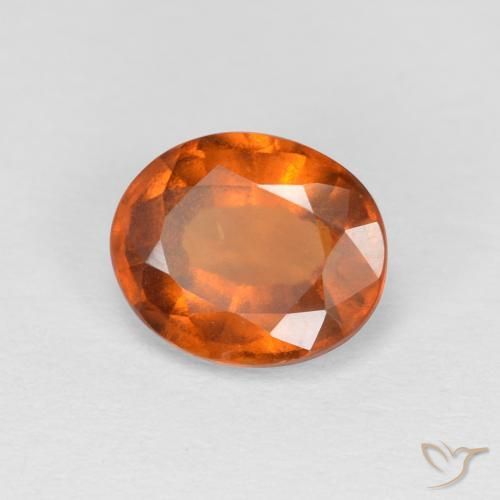 granate hessonita Naranja oscuro natural de 1.38 ct, Ovalada, VS
