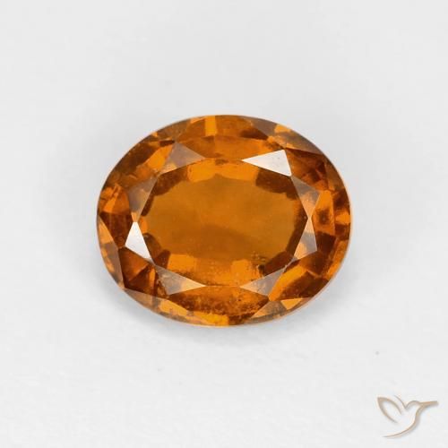 1.57ct Natural Naranja amarillento Granate Hessonita, Ovalada, VS-SI