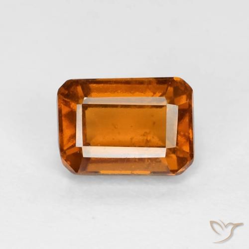1.48ct Natural Medium Dark-Orange granate hessonita, corte esmeralda, VS