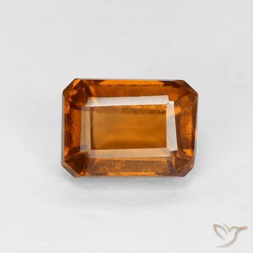 1.40ct Natural Naranja oscuro granate hessonita, corte esmeralda, VS