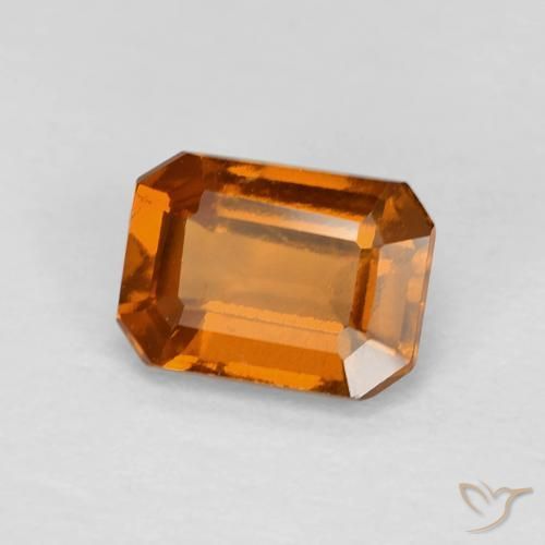 1.27ct Natural Naranja amarillento granate hessonita, corte esmeralda, VVS-VS
