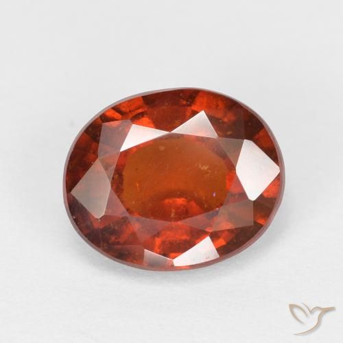 granate hessonita Rojo medio natural de 2.05 ct, Ovalada, VS
