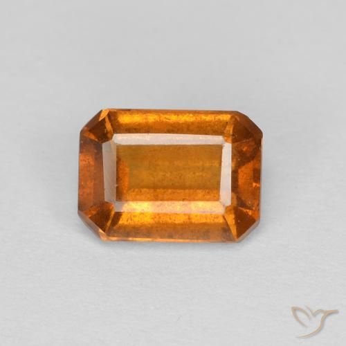 1.18ct Natural Marrón naranja granate hessonita, corte esmeralda, VS