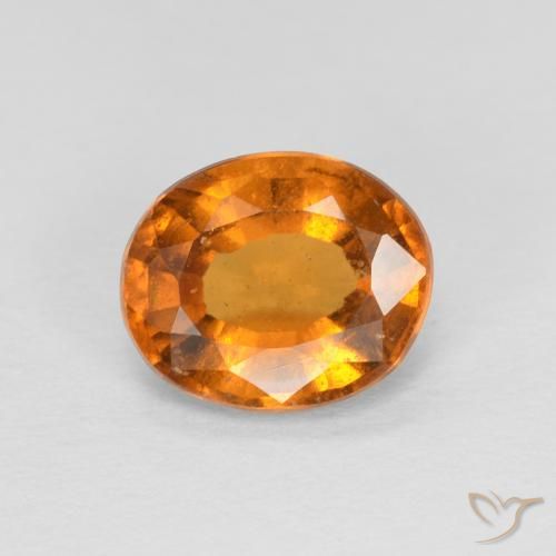 1.36ct Natural Naranja albaricoque Granate Hessonita, Ovalada, VS