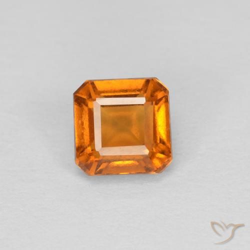 1.00ct Natural Naranja albaricoque granate hessonita, corte esmeralda, VVS-VS