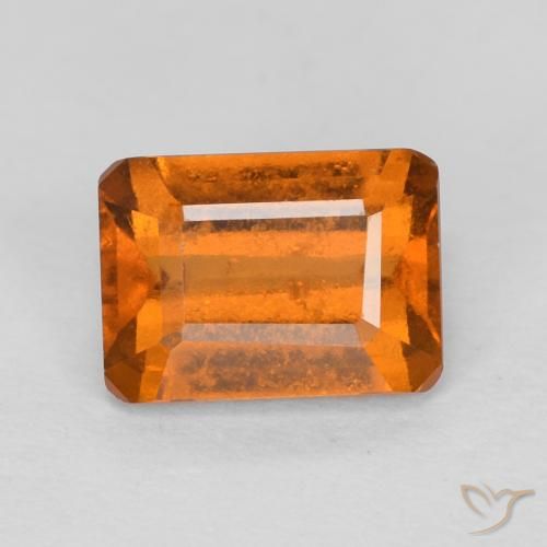 1.26ct Natural Naranja oscuro granate hessonita, corte esmeralda, VS