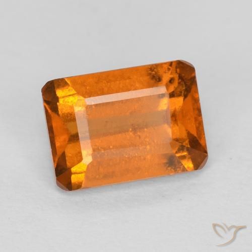 granate hessonita Naranja oscuro natural de 1.26 ct, Corte Octágono / Esmeralda, VS