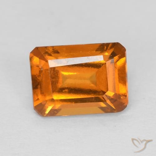 1.19ct Natural Medium Dark-Orange granate hessonita, Corte Octágono / Esmeralda, VS, Photo A
