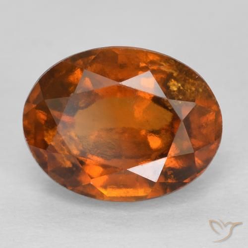 2.42ct Natural Ámbar naranja Granate Hessonita, Ovalada, VS
