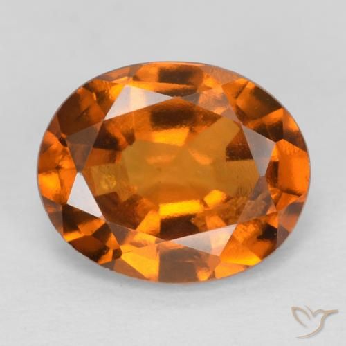1.84ct Natural Naranja oscuro Granate Hessonita, Ovalada, VS