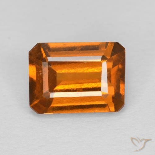 1.18ct Natural Naranja oscuro granate hessonita, corte esmeralda, VS
