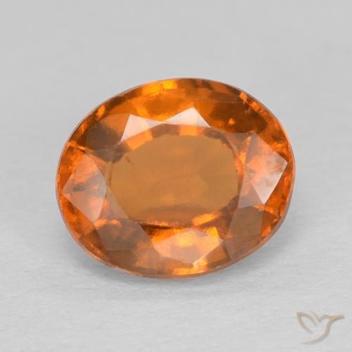 1.52ct Natural Naranja oscuro Granate Hessonita, Ovalada, VVS-VS