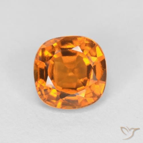 1.40ct Natural Naranja albaricoque granate hessonita, Forma Cojín, VVS-VS