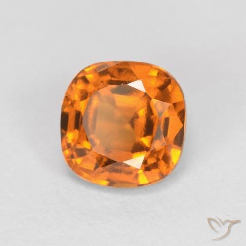 granate hessonita Naranja albaricoque natural de 1.40 ct, Forma Cojín, VVS-VS