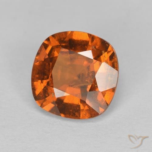 granate hessonita Naranja oscuro natural de 1.50 ct, Forma Cojín, VS