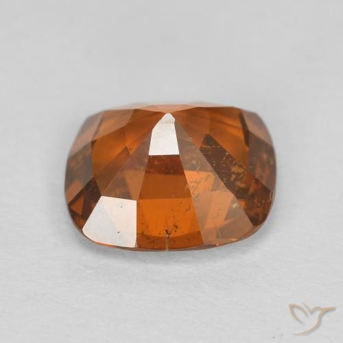 granate hessonita Medium Dark-Orange natural de 1.74 ct, Forma Cojín, VVS-VS