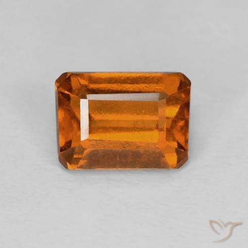 1.25ct Natural Medium Dark-Orange granate hessonita, corte esmeralda, VVS-VS