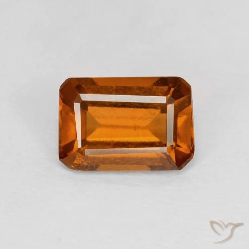 1.06ct Natural Medium Dark-Orange granate hessonita, corte esmeralda, VVS-VS