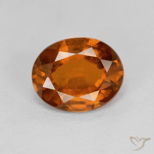 2.02ct Natural Naranja rojizo Granate Hessonita, Ovalada, VVS-VS