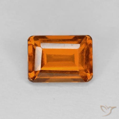 granate hessonita Naranja oscuro natural de 1.41 ct, Corte Octágono / Esmeralda, VVS-VS