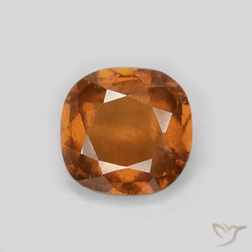 1.12ct Natural Medium Dark-Orange granate hessonita, Forma Cojín, VS
