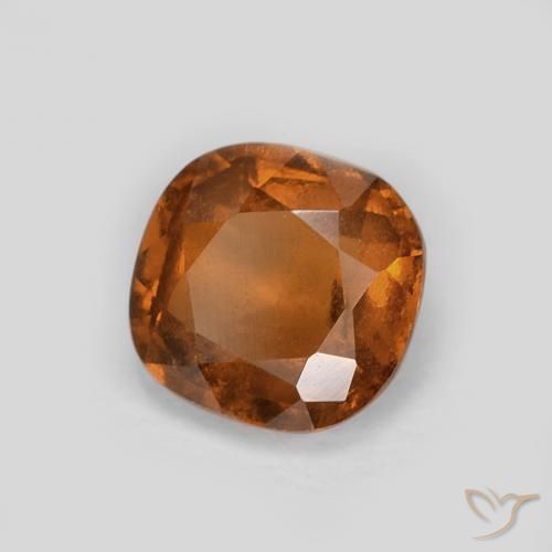 granate hessonita Medium Dark-Orange natural de 1.12 ct, Forma Cojín, VS