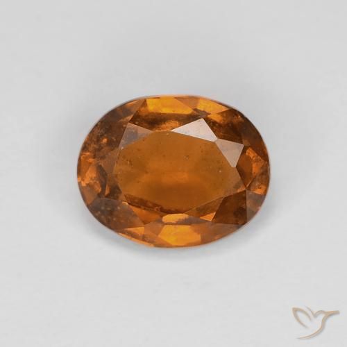 1.29ct Natural Naranja oscuro Granate Hessonita, Ovalada, VS