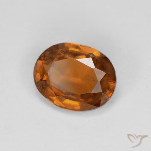 granate hessonita Naranja oscuro natural de 1.29 ct, Ovalada, VS