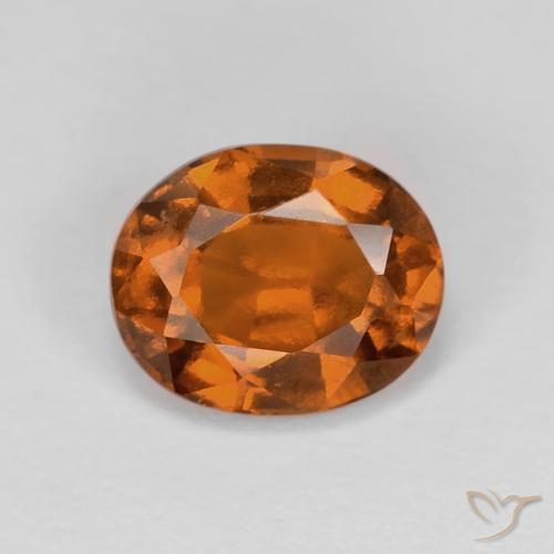1.21ct Natural Naranja rojizo Granate Hessonita, Ovalada, VS