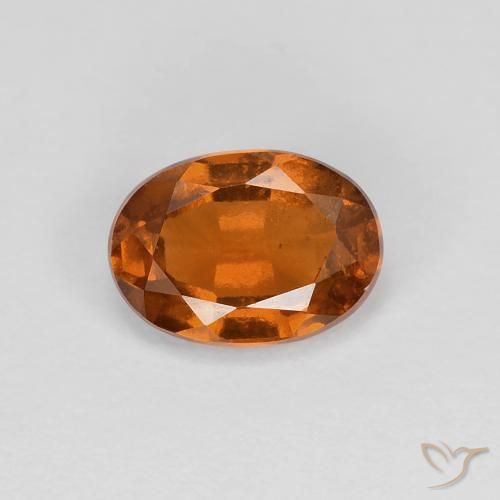 0.95ct Natural Naranja oscuro Granate Hessonita, Ovalada, VS