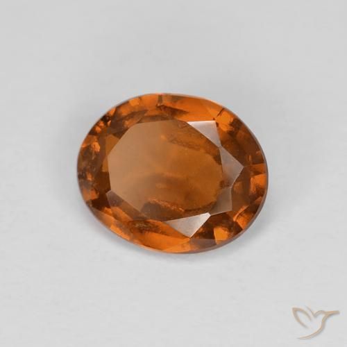 granate hessonita Ámbar naranja natural de 0.91 ct, Ovalada, VS