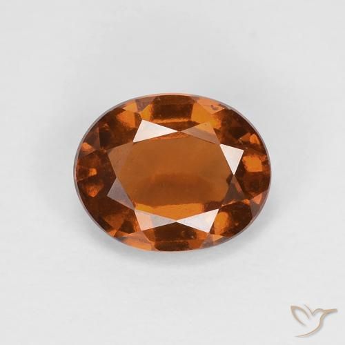 1.56ct Natural Naranja oscuro Granate Hessonita, Ovalada, VS