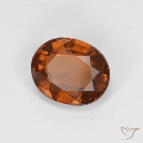 granate hessonita Naranja oscuro natural de 1.56 ct, Ovalada, VS
