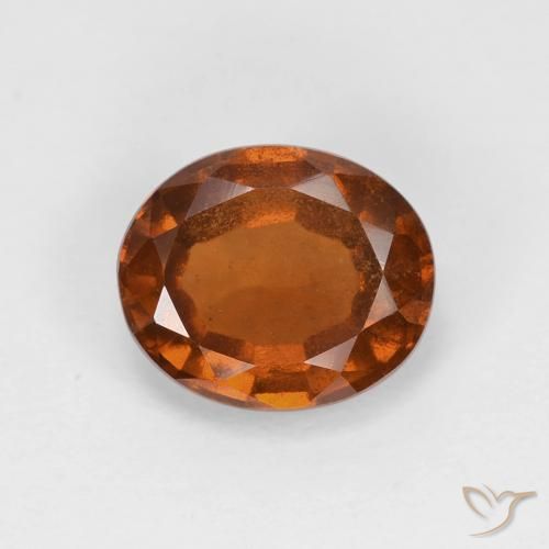 1.74ct Natural Naranja oscuro Granate Hessonita, Ovalada, VS