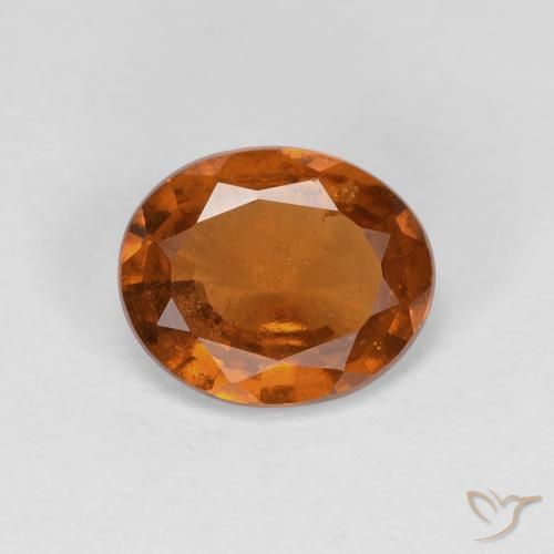 1.29ct Natural Naranja oscuro Granate Hessonita, Ovalada, VS