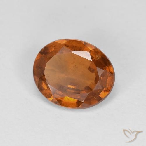 granate hessonita Naranja oscuro natural de 1.29 ct, Ovalada, VS