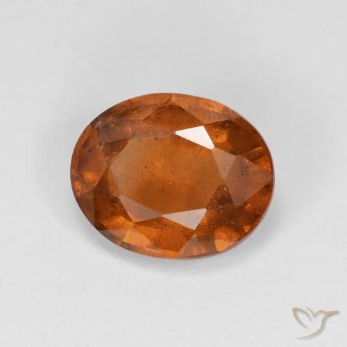 granate hessonita Naranja rojizo natural de 2.54 ct, Ovalada, VS