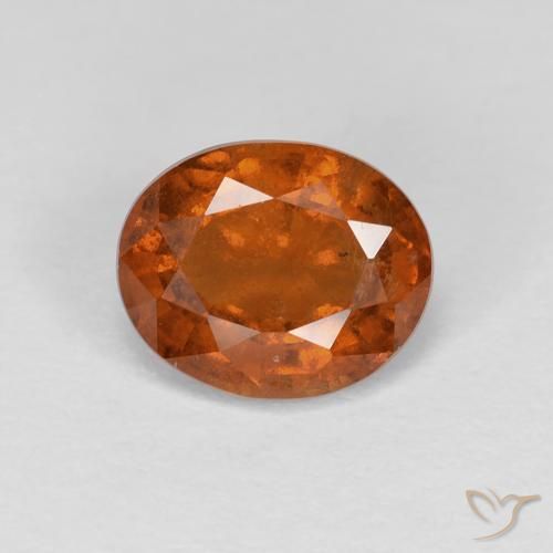 1.49ct Natural Ámbar naranja Granate Hessonita, Ovalada, VS