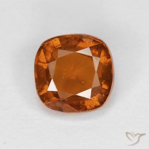 1.00ct Natural Medium Dark-Orange granate hessonita, Forma Cojín, VS